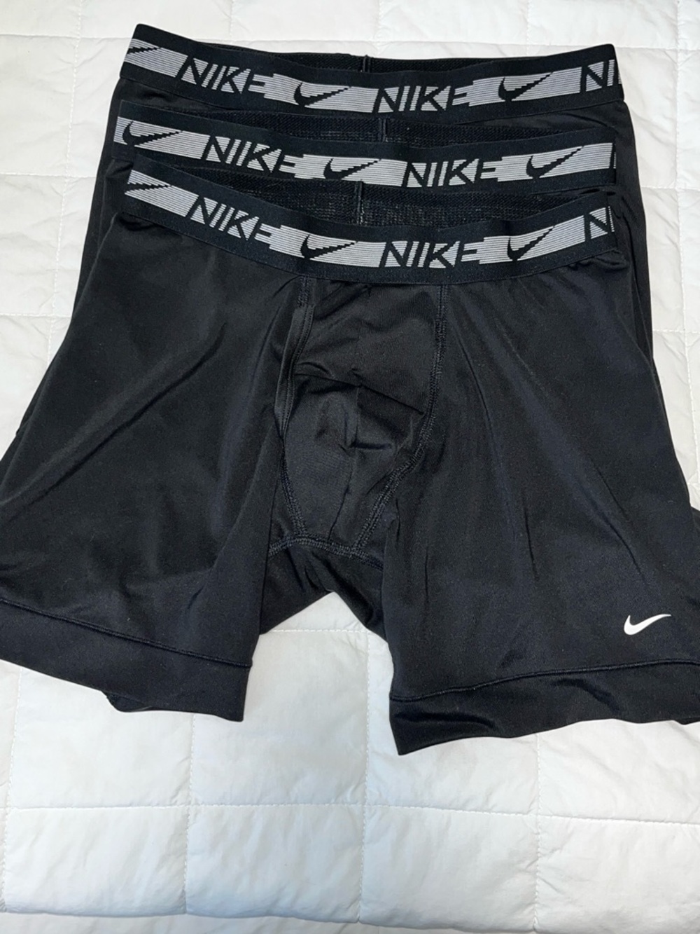 Nike Black Boxer Briefs with Gray Logo Waistband - 3 Pack